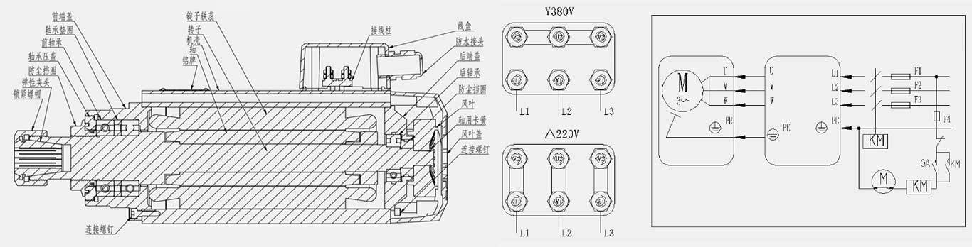 高速拋光電機(jī)產(chǎn)品結(jié)構(gòu)及接線圖